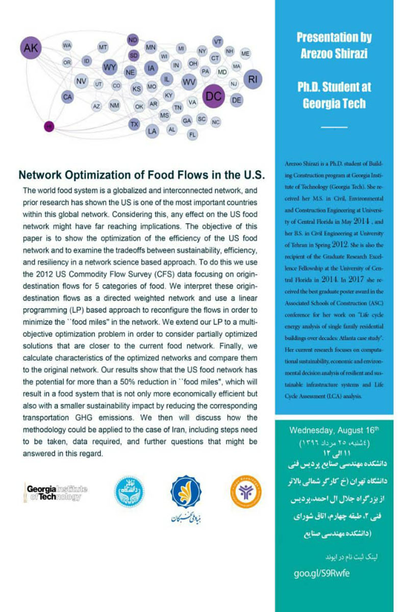 Network Optimization of Food Flows in the US ‌